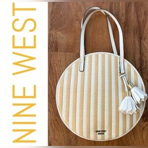Nine West Full Moon Beige and White Striped Women's Bag